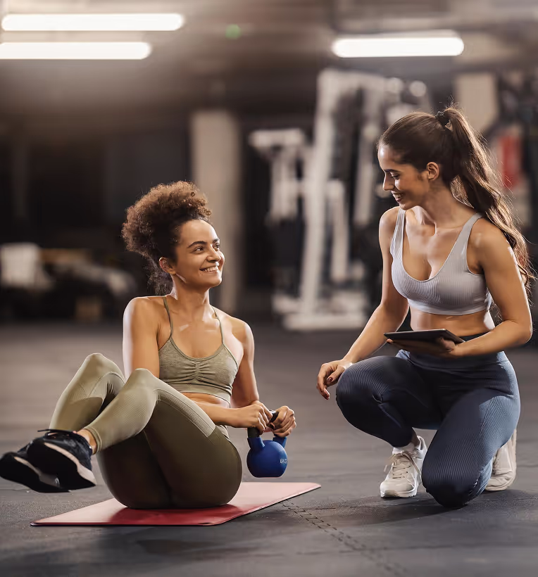 2 women training